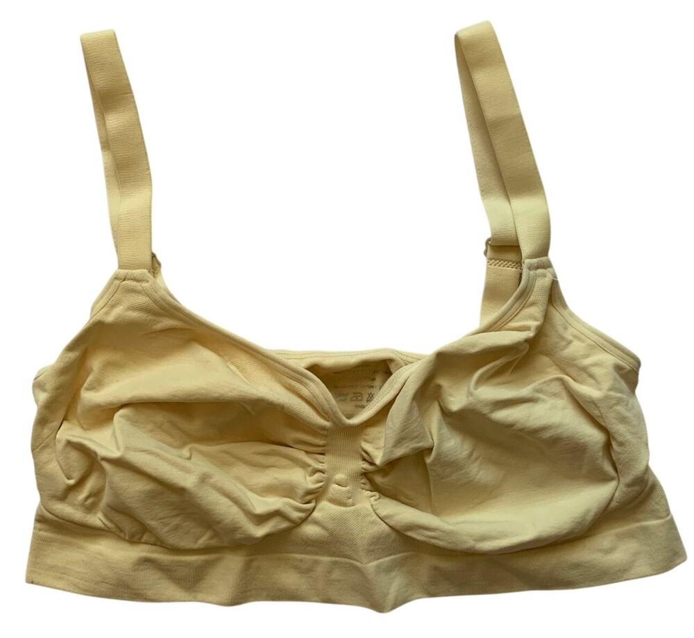 NWT Feelingirl Womens XXL Pale Yellow Comfort Sports Bra Bralette Nylon Stretch
